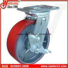 4 Inch to 6 Inch Mold on PU Side Brake Swivel Casters